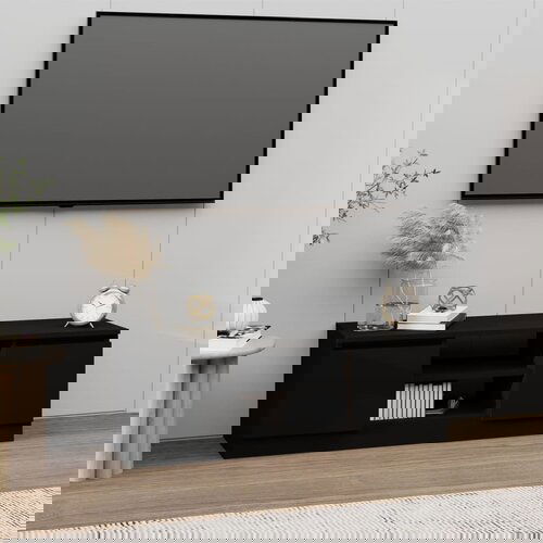 The Living Store TV omarica z vrati črna 102x30x36 cm - TV Omarica Z Vrati, (21375170) Slike