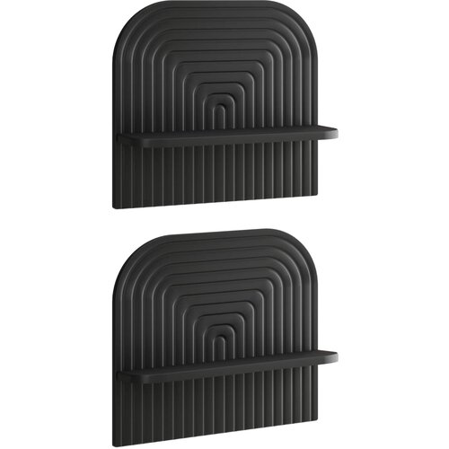  Zidna polica 2 kom. Crna 41 x 13,5 x 37,5 cm Prerađeno drvo Slike