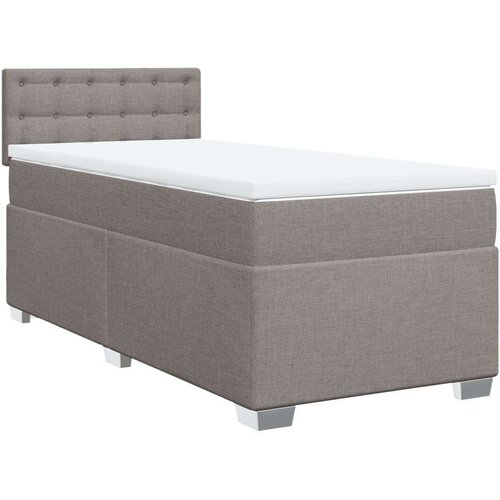 VidaXL Krevet s oprugama i madracem smeđesivi 90x200 cm od tkanine Slike
