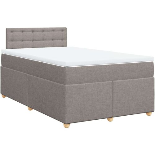 VidaXL Krevet s oprugama i madracem smeđesivi 120 x 190 cm od tkanine Slike