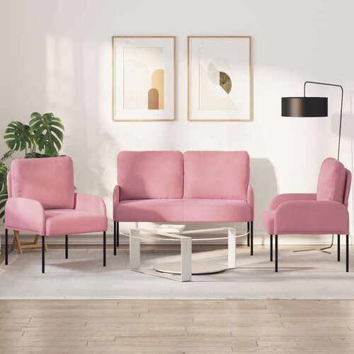  Sedežne garniture 3 pcs Roza 115 x 56 x 80 cm Vezani les Slike