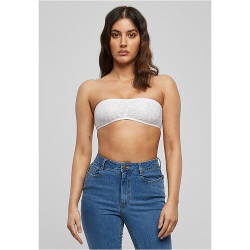 Urban Classics Women's Bandeau Lace White Cene