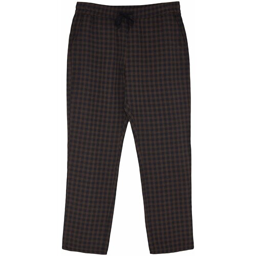 Trendyol Men's Navy Blue Comfortable Fit Checkered Weave Pajama Bottoms. Slike