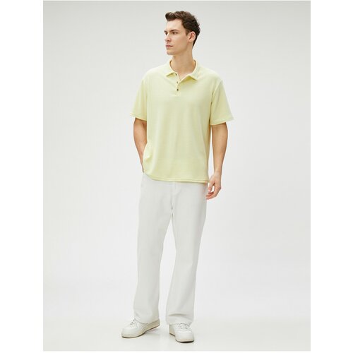 Koton Polo T-Shirt Buttoned Textured Short Sleeve Slike