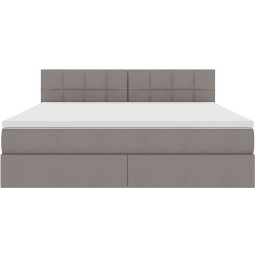  LED krevet za pohranu s madracem Sivosmeđa 180 x 200 cm Tkanina Slike