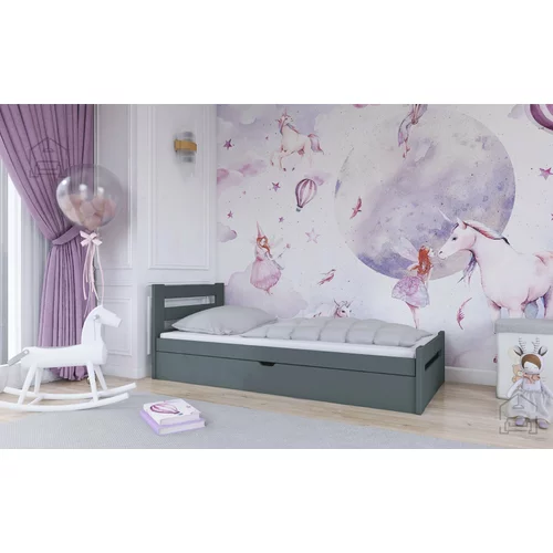 Lano Otroška postelja Nela - 80x160 cm - Grafit