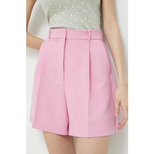 Abercrombie & Fitch Kratke hlače za žene, boja: ružičasta, glatki materijal, visoki struk