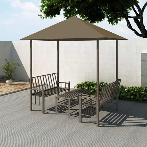 vidaXL vrtni paviljon sa stolom 2,5 x 1,5 x 2,4 m smeđe-sivi 180 g/m² Cijene