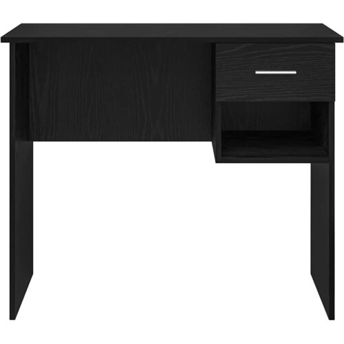  Stol s ladicama Crni hrast 90 x 49 x 75 cm Konstruirano drvo Slike