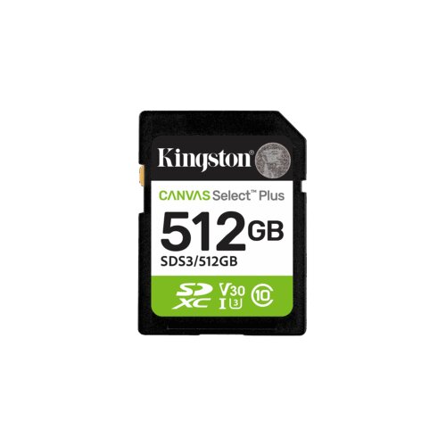  Micro SD card Kingston 512 GB SDCS3/512GB Class10 Canvas Select Plus SD adapter;100MBs Read,Class 10 UHS-I Cijene