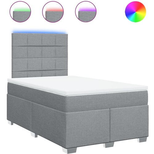 vidaXL Boxspring postelja z vzmetnico svetlo siva 120x190 cm blago, (21321533) Cene
