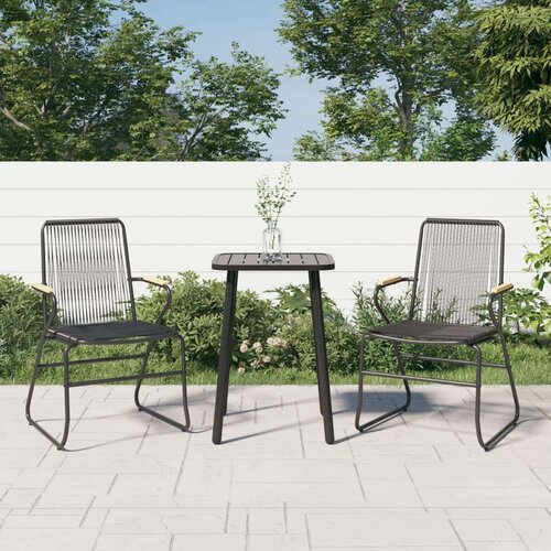  Vrtne stolice 2 kom crne 58 x 59 x 85 5 cm od PVC ratana Slike