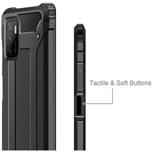 Techsuit Hibridni ovitek - Xiaomi Redmi Note 10 5G / Poco M3 Pro 5G - črna Slike