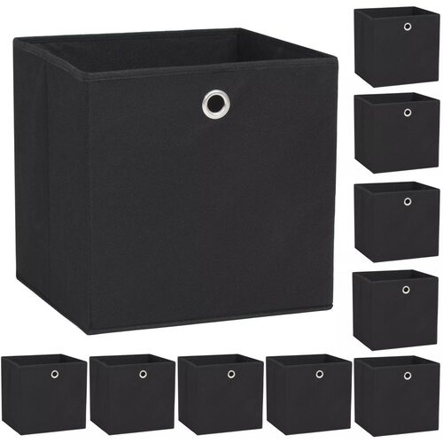 vidaXL Kutije za pohranu od netkane tkanine 10 kom 32x32x32 cm crne Cijene