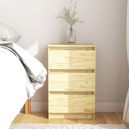 VidaXL Nočna omarica 40x29,5x64 cm trdna borovina Slike