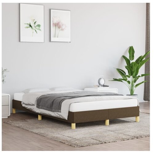  Posteljni okvir temno rjav 120x200 cm blago Cene