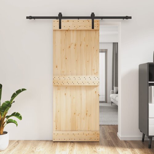 vidaXL Drsna vrata s kompletom vodil 80x210 cm trdna borovina Cene