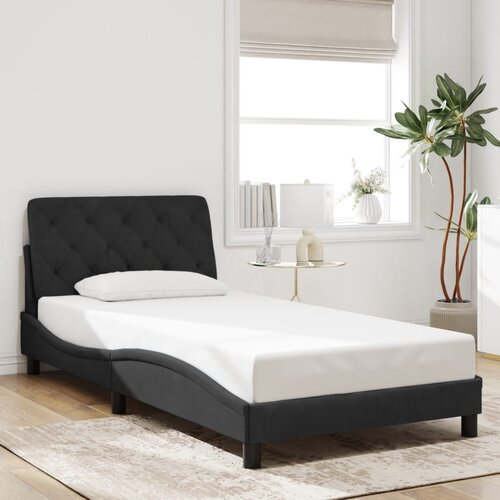vidaXL Okvir za krevet s uzglavljem crni 100x200 cm baršunasti Cene