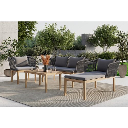 Ambia Garden LOUNGE GARNITURA tkanina akacija masivno železo Slike