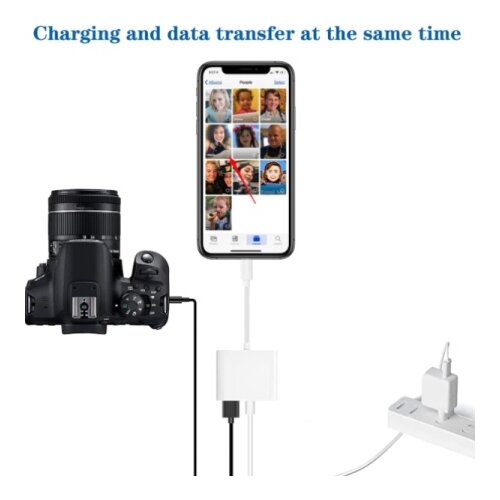 Lighting čitač kartica 3u1, 2xUSB + 1xUSB C Slike
