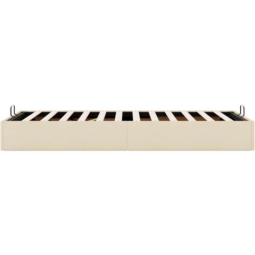 VidaXL Otomanski okvir kreveta bez madraca krem 90x190 cm od tkanine Slike