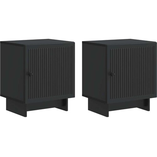  Noćni ormar 2 pcs Crna 43 x 34 5 x 50 cm Konstruirano drvo - Crna 2 Cene