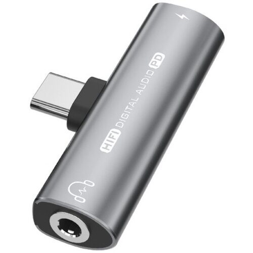 INF USB-C na 3,5 mm adapter za slušalke in polnilec Grey, (21248033) Cene