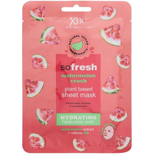 Xpel So Fresh Watermelon Crush Hydrating Sheet Mask maska za obraz za vse tipe kože 1 kos za ženske Slike