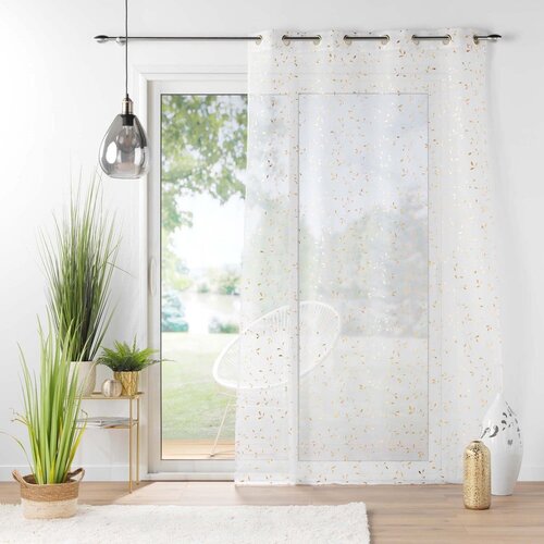 Douceur d int&amp;eacute;rieur Bijela/u zlatnoj boji prozirna zavjesa 140x240 cm Floressia &amp;ndash; Slike