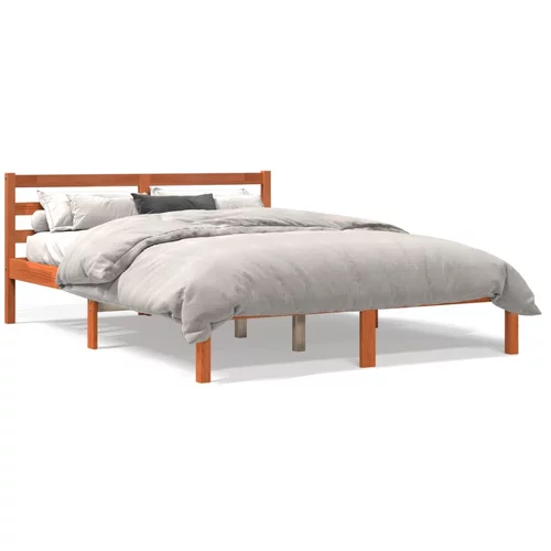 vidaXL Okvir kreveta voštano smeđi 135 x 190 cm od masivne borovine