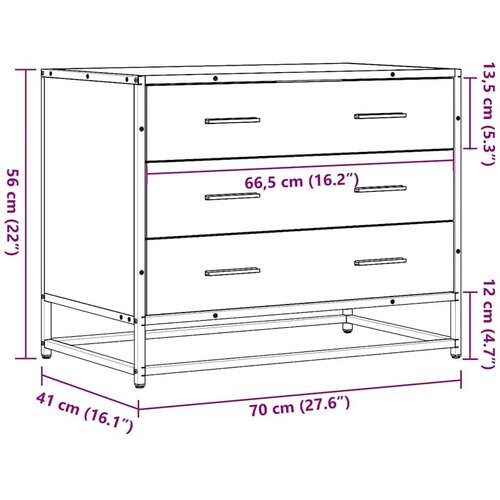 VidaXL Omarica s predali črna 70x41x56 cm konstruiran les Slike