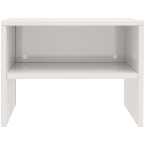  Noćni ormarići od iverice 2 kom visoki sjaj bijeli 40x30x30 cm Slike
