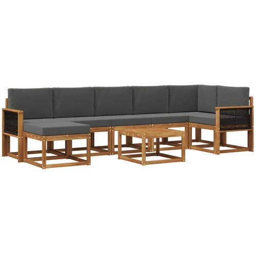 vidaXL Zunanja garnitura za sedenje 8 pcs Naravna in antracitna, (5000282412) Cene