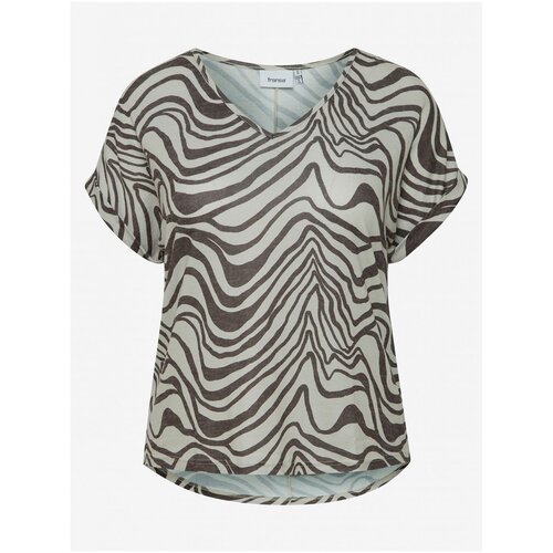 Fransa Brown-white patterned women T-Shirt - Women Cijene