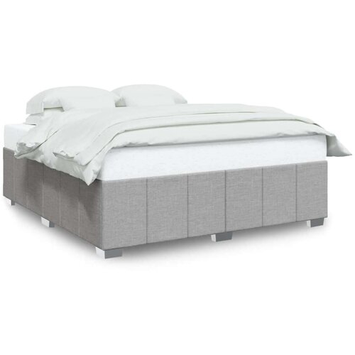 VidaXL okvir za krevet bez madraca svjetlosivi 200 x 200 cm od tkanine Slike