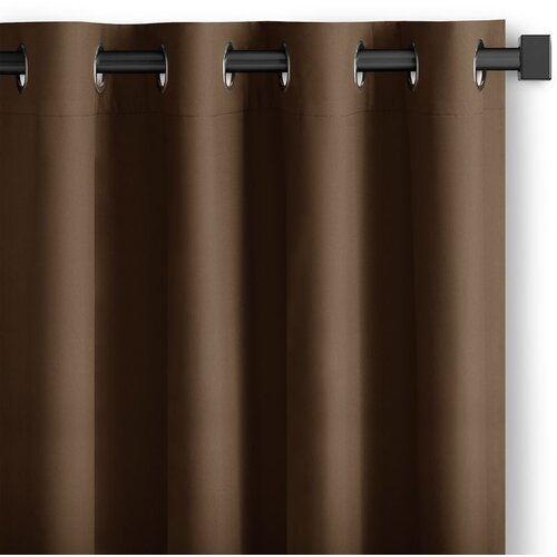 Restilo curtain CARLI color brown plain style classic silver eyelets type of material - textiles oxford 200x270 Cijene