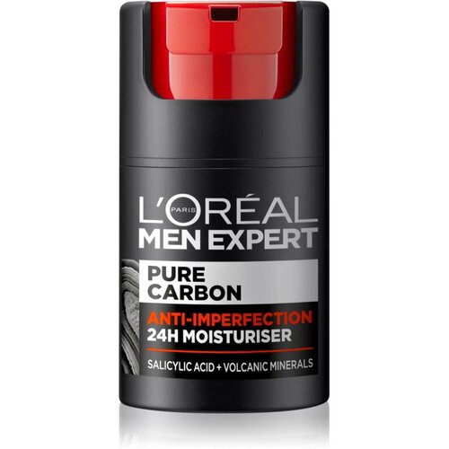 L&amp;acute;Or&amp;eacute;al Paris Men Expert Pure Carbon dnevna hidratantna krema za nepravilnosti na koži lica 50 g Slike