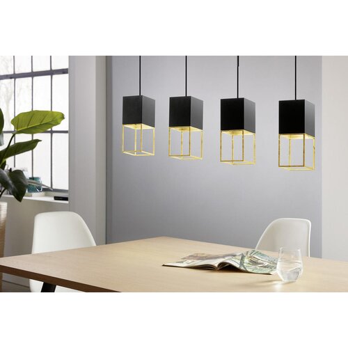 Eglo montebaldo visilica/4, led, gu10, 4x5w, crno/zlatna Slike