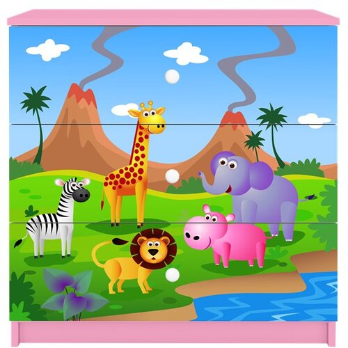 HAPPYKIDS Komoda Dreamy safari Roza Cene