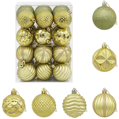  Set božićnih kuglica 36 kom. Svijetlo zelena 6 cm Polistiren Slike