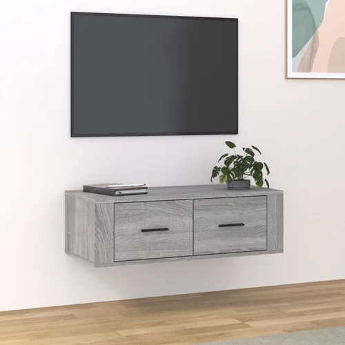 vidaXL Viseča TV omarica siva sonoma 80x36x25 cm inženirski les