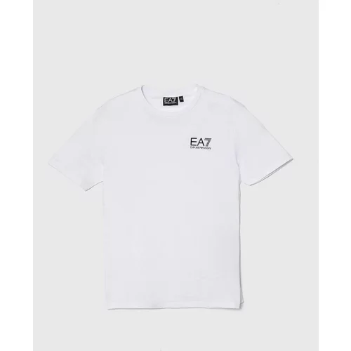 Ea7 Emporio Armani Dječja pamučna majica kratkih rukava boja: bijela, s tiskom, 8NBT51 BJ02Z