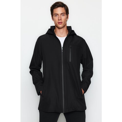 Trendyol Black Men&amp;#039;s Regular Fit Hooded Outdoor Softshell Parka Coat. Slike