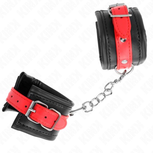 Kink Okovi Za Zapestje Black With Red Belt Slike
