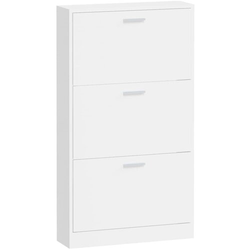  za cipele sjajni bijeli 59x17x108 cm konstruirano drvo Slike
