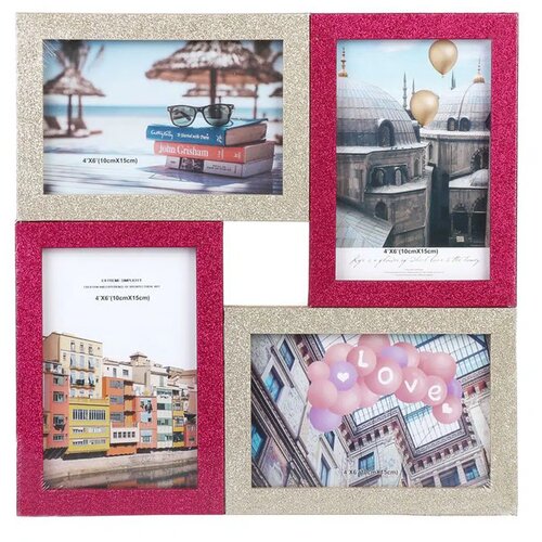 Multiphoto, ram za fotografije, šljokice, roze-zlatna, 10x15cm ( 706301 ) Cene
