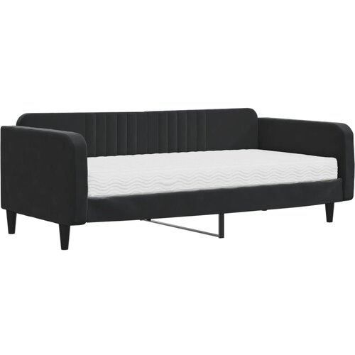 VidaXL Dnevna postelja z vzmetnico črna 100x200 cm žamet, (20937906) Slike