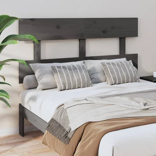 vidaXL Uzglavlje za krevet sivo 144 x 3 x 81 cm od masivne borovine