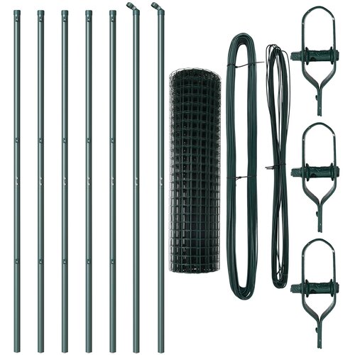 VidaXL Euro Ograda sa 7 Stupova 1.4x10 m Galvanizirani Čelik Zeleni Slike