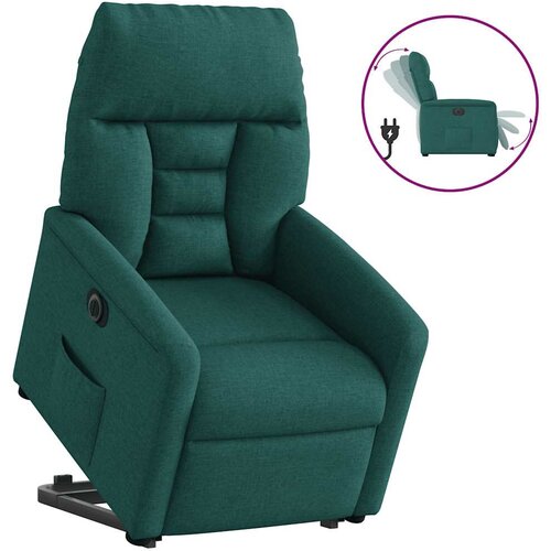 vidaXL Električni naslanjač s funkcijo vstajanja temno zeleno blago Cene